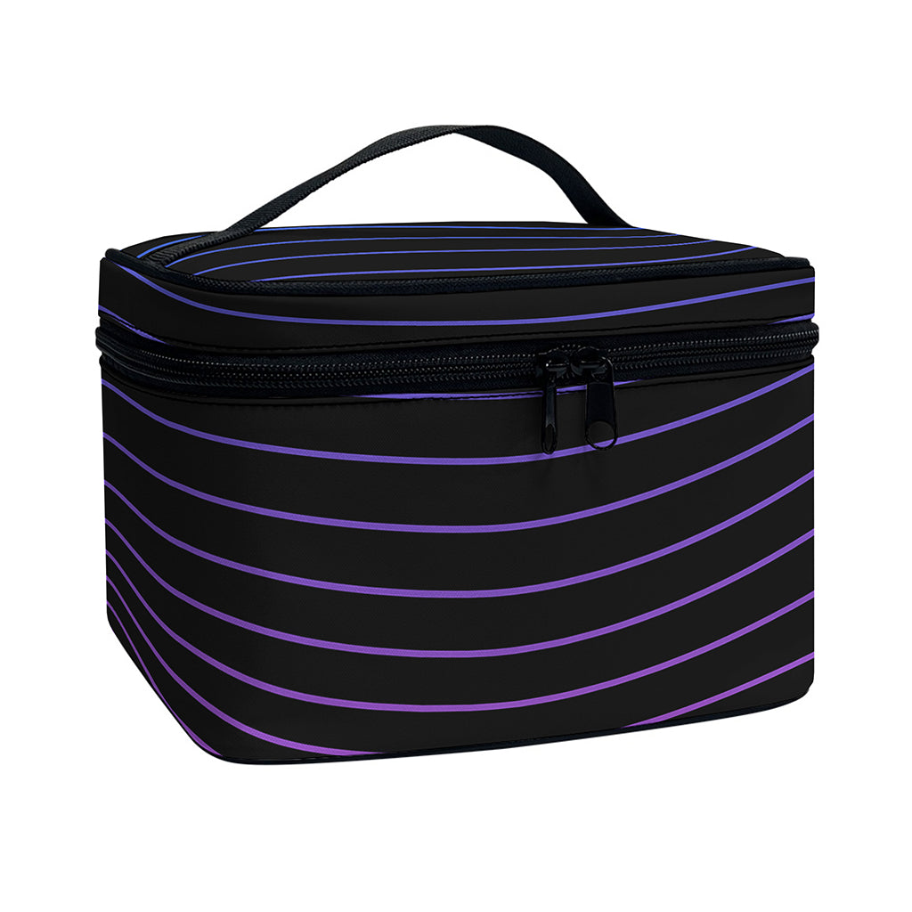 Blue And Purple EDM Wave Print Travel Makeup Bag