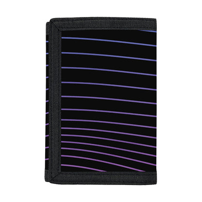 Blue And Purple EDM Wave Print Trifold Wallet