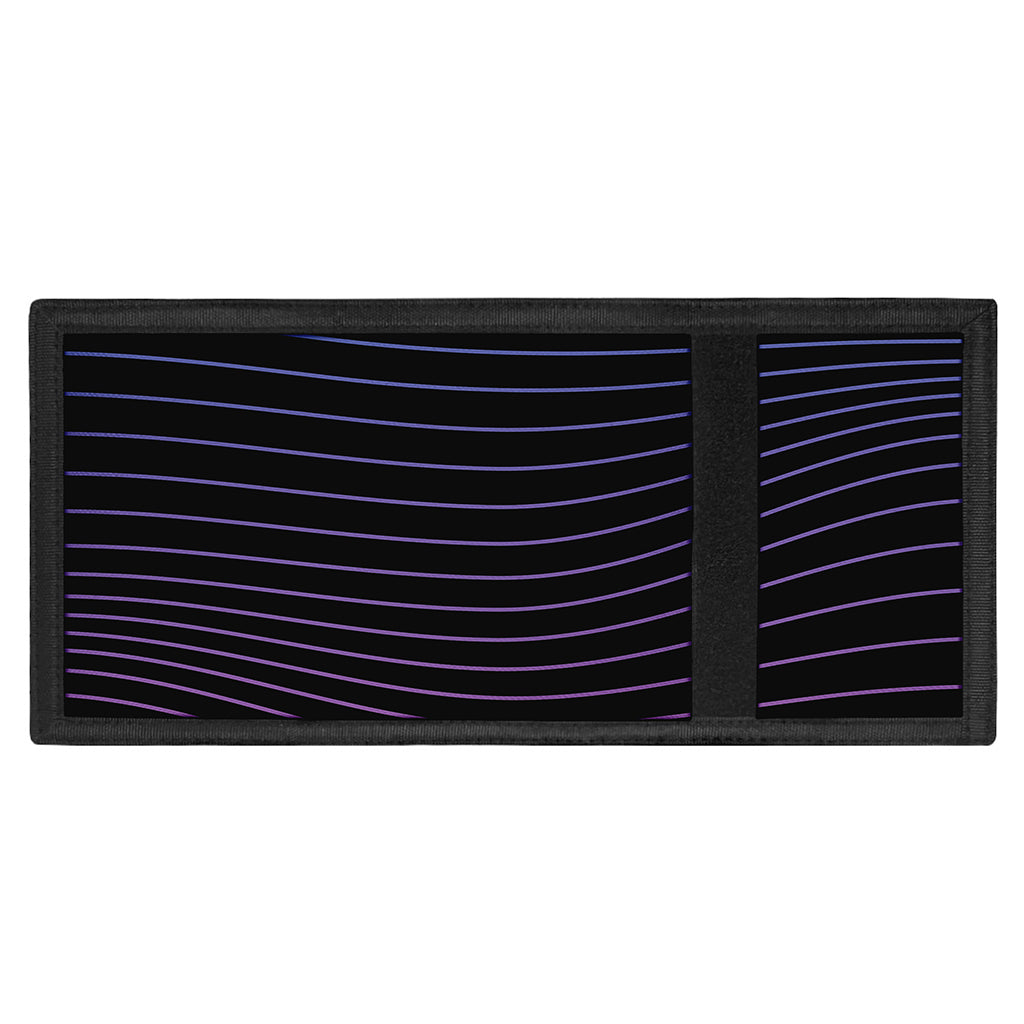 Blue And Purple EDM Wave Print Trifold Wallet