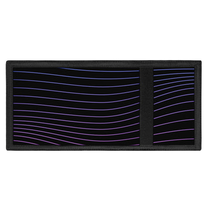 Blue And Purple EDM Wave Print Trifold Wallet