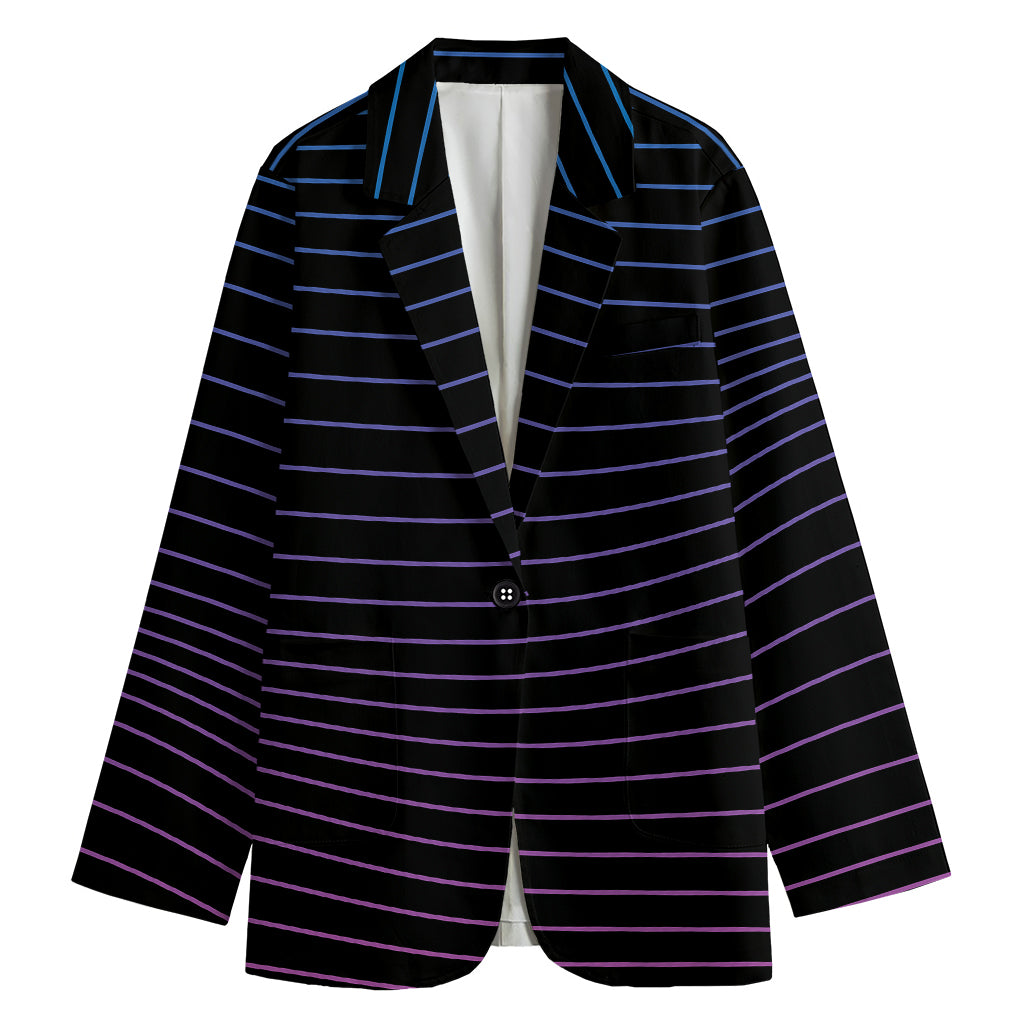 Blue And Purple EDM Wave Print Women's Blazer