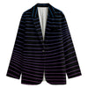 Blue And Purple EDM Wave Print Women's Blazer