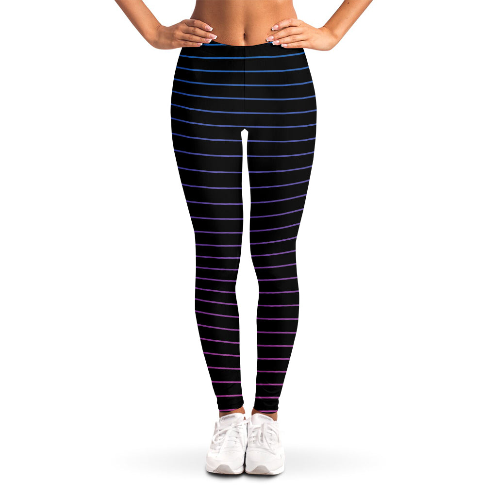 Blue And Purple EDM Wave Print Women's Leggings