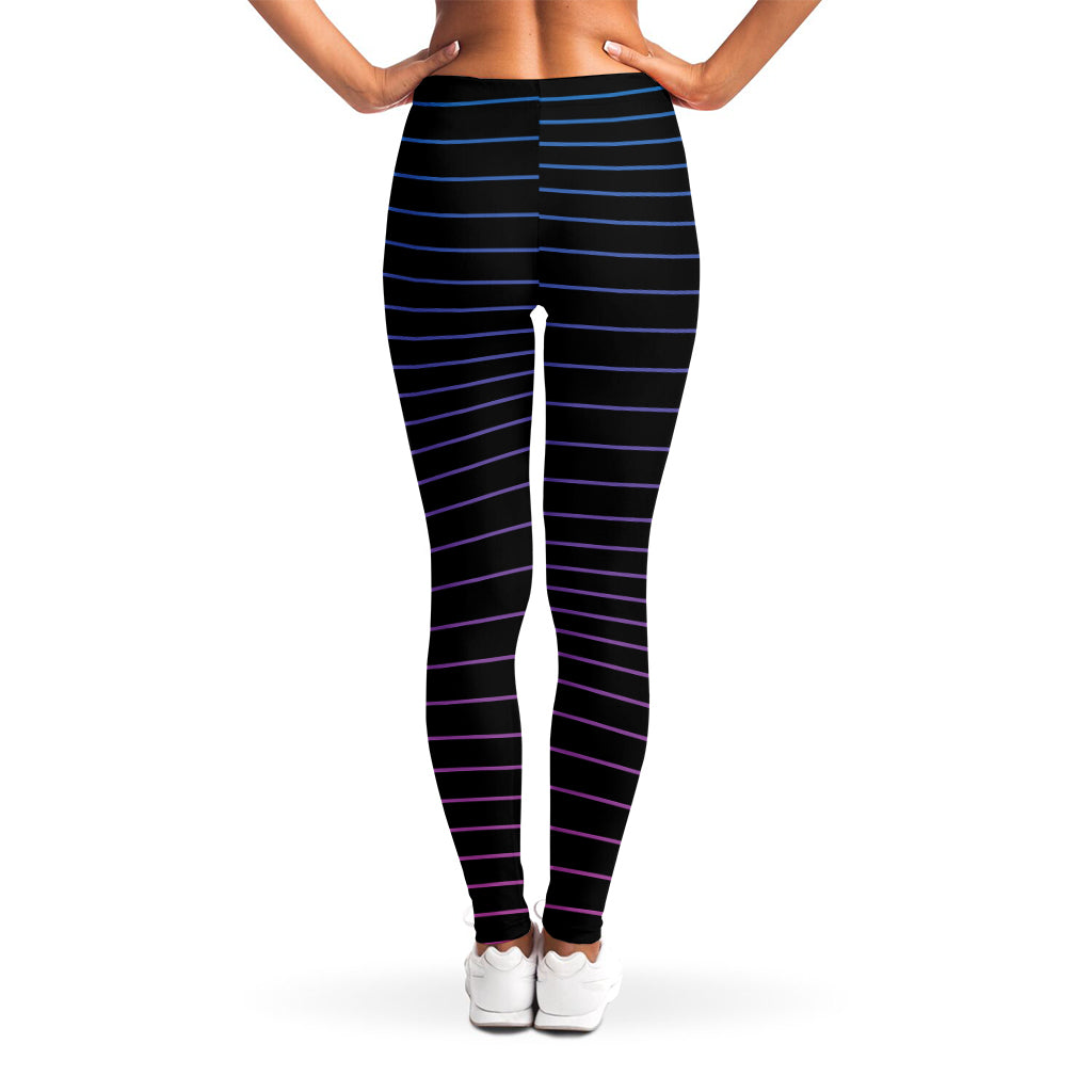 Blue And Purple EDM Wave Print Women's Leggings