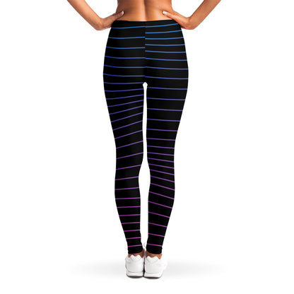 Blue And Purple EDM Wave Print Women's Leggings