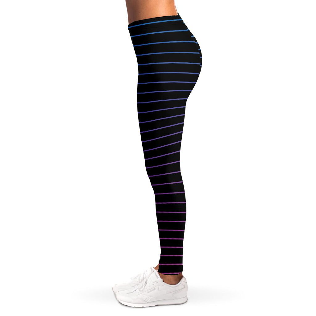 Blue And Purple EDM Wave Print Women's Leggings