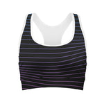 Blue And Purple EDM Wave Print Women's Sports Bra
