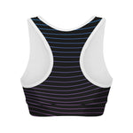 Blue And Purple EDM Wave Print Women's Sports Bra