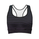 Blue And Purple EDM Wave Print Women's Sports Bra