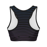 Blue And Purple EDM Wave Print Women's Sports Bra
