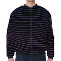Blue And Purple EDM Wave Print Zip Sleeve Bomber Jacket