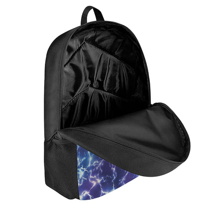 Blue And Purple Lightning Print 17 Inch Backpack