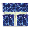 Blue And Purple Lightning Print 3 Piece Kitchen Curtains