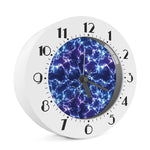 Blue And Purple Lightning Print Alarm Clock