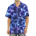 Blue And Purple Lightning Print Aloha Shirt
