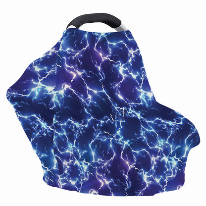 Blue And Purple Lightning Print Baby Seat Cover