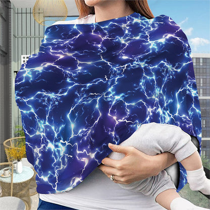Blue And Purple Lightning Print Baby Seat Cover