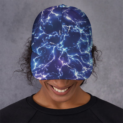 Blue And Purple Lightning Print Baseball Cap