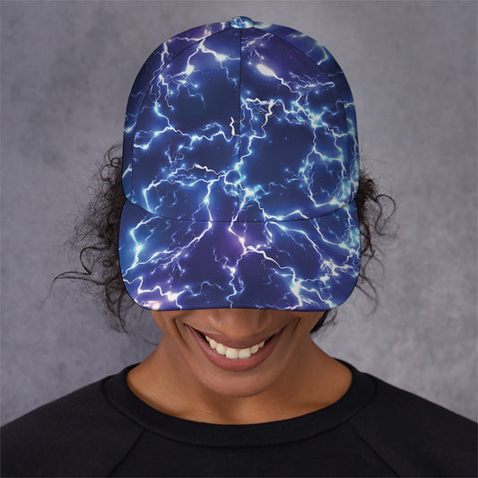 Blue And Purple Lightning Print Baseball Cap