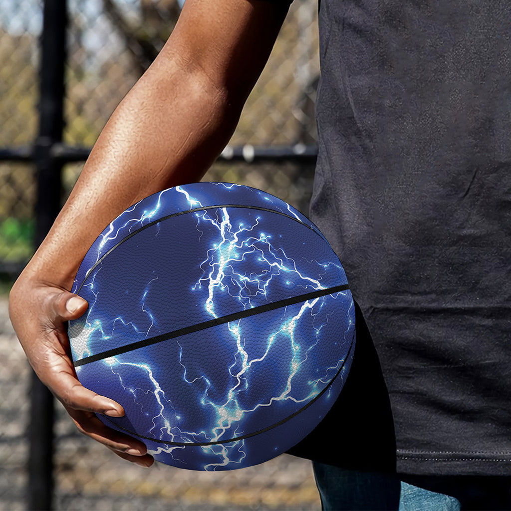 Blue And Purple Lightning Print Basketball