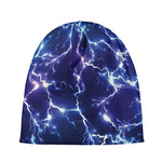 Blue And Purple Lightning Print Beanie