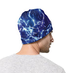 Blue And Purple Lightning Print Beanie