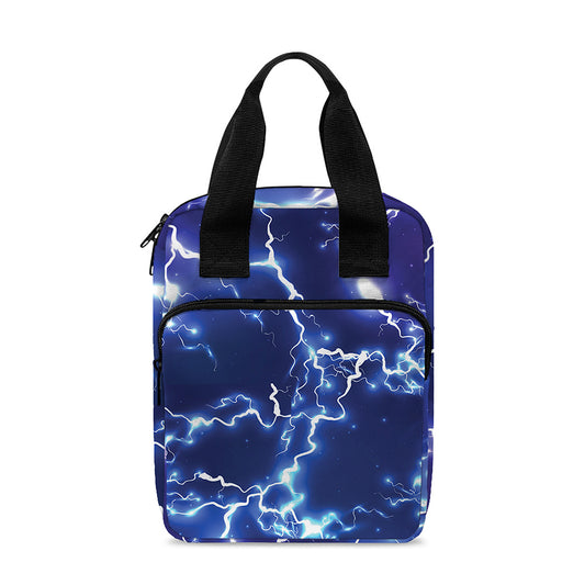 Blue And Purple Lightning Print Bible Tote Bag
