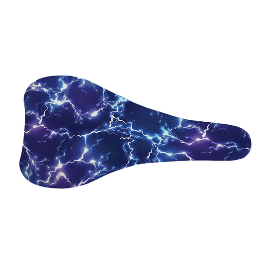Blue And Purple Lightning Print Bicycle Seat Cover