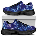 Blue And Purple Lightning Print Black Chunky Shoes