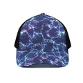 Blue And Purple Lightning Print Black Mesh Trucker Hat