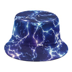 Blue And Purple Lightning Print Bucket Hat