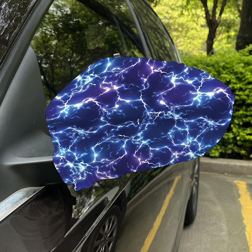 Blue And Purple Lightning Print Car Side Mirror Covers