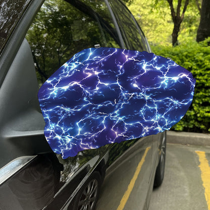 Blue And Purple Lightning Print Car Side Mirror Covers