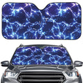 Blue And Purple Lightning Print Car Windshield Sun Shade