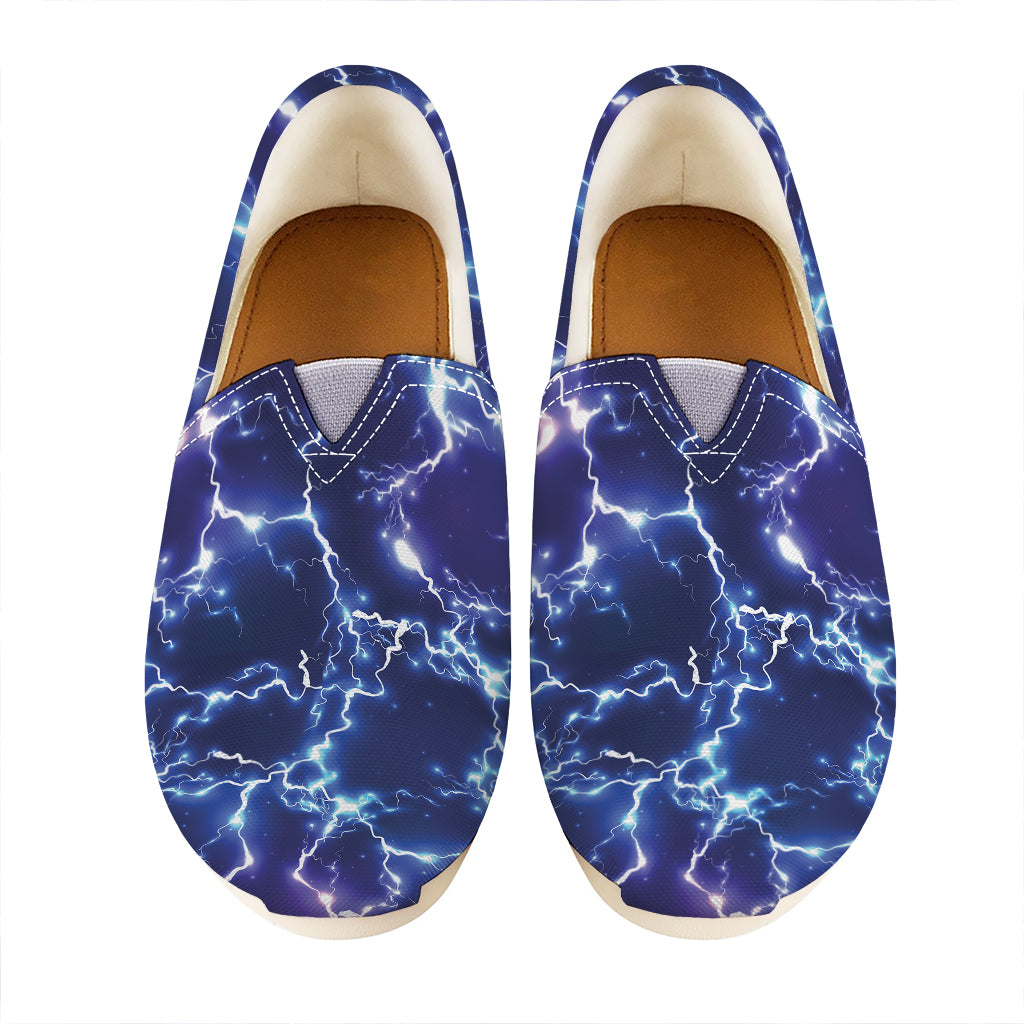 Blue And Purple Lightning Print Casual Shoes