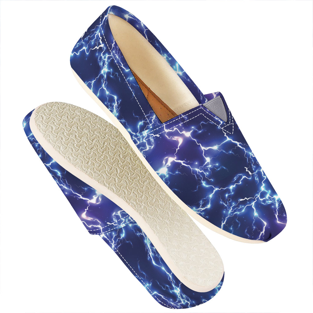 Blue And Purple Lightning Print Casual Shoes
