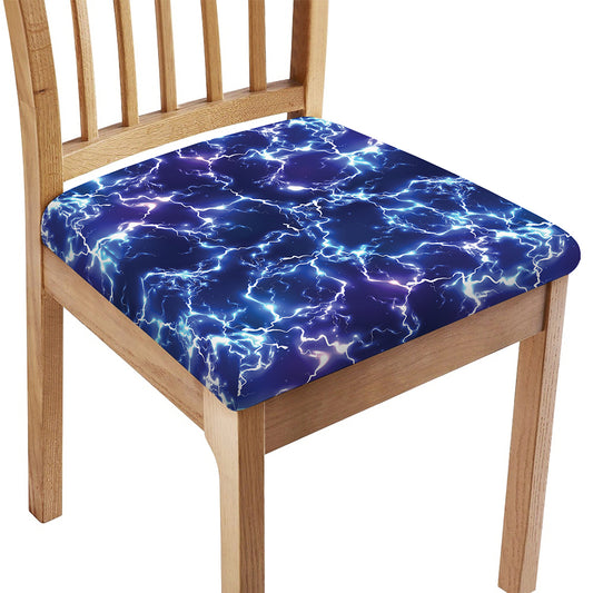 Blue And Purple Lightning Print Chair Cushion Cover