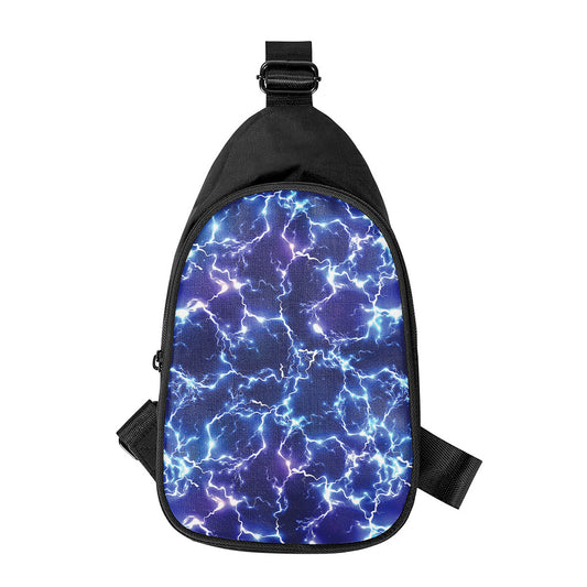 Blue And Purple Lightning Print Chest Bag