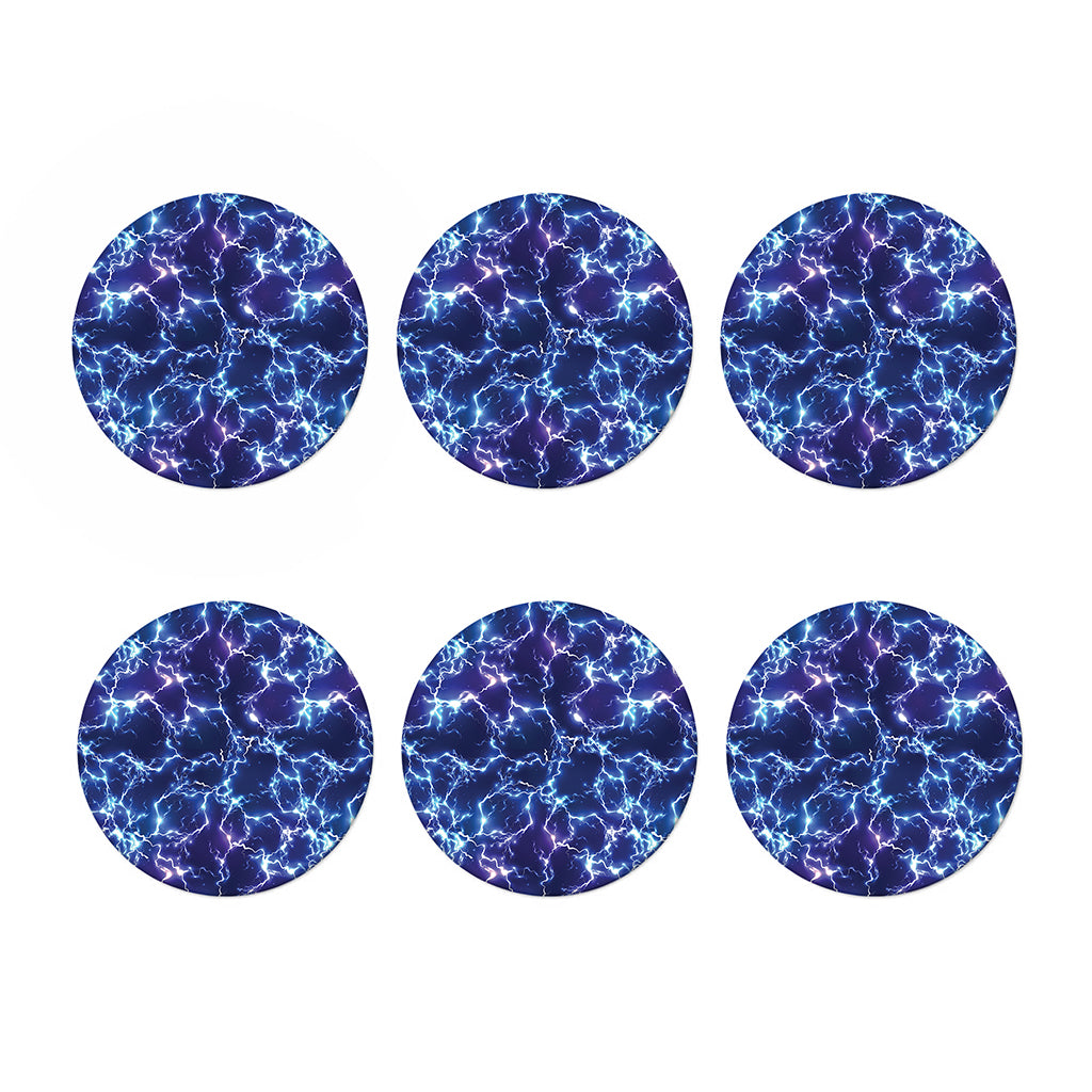 Blue And Purple Lightning Print Coaster Set