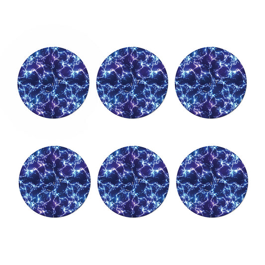 Blue And Purple Lightning Print Coaster Set