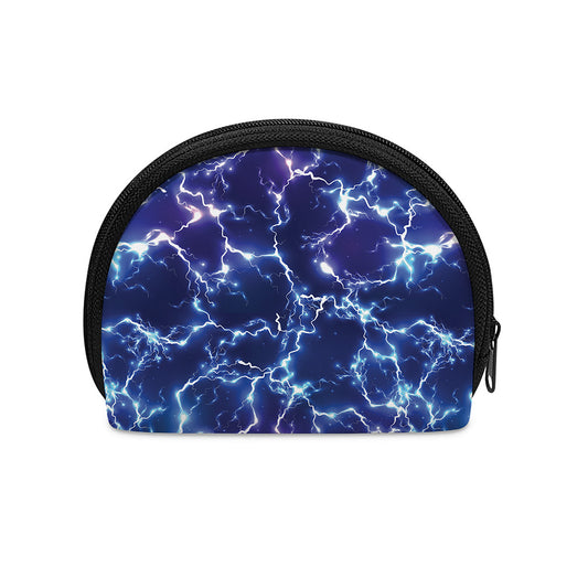 Blue And Purple Lightning Print Coin Purse