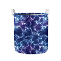 Blue And Purple Lightning Print Collapsible Laundry Basket