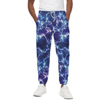 Blue And Purple Lightning Print Cotton Pants