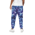 Blue And Purple Lightning Print Cotton Pants