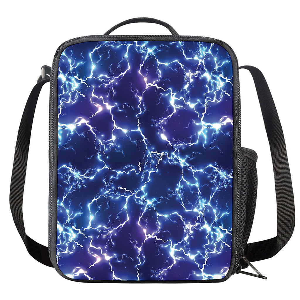 Blue And Purple Lightning Print Crossbody Lunch Bag