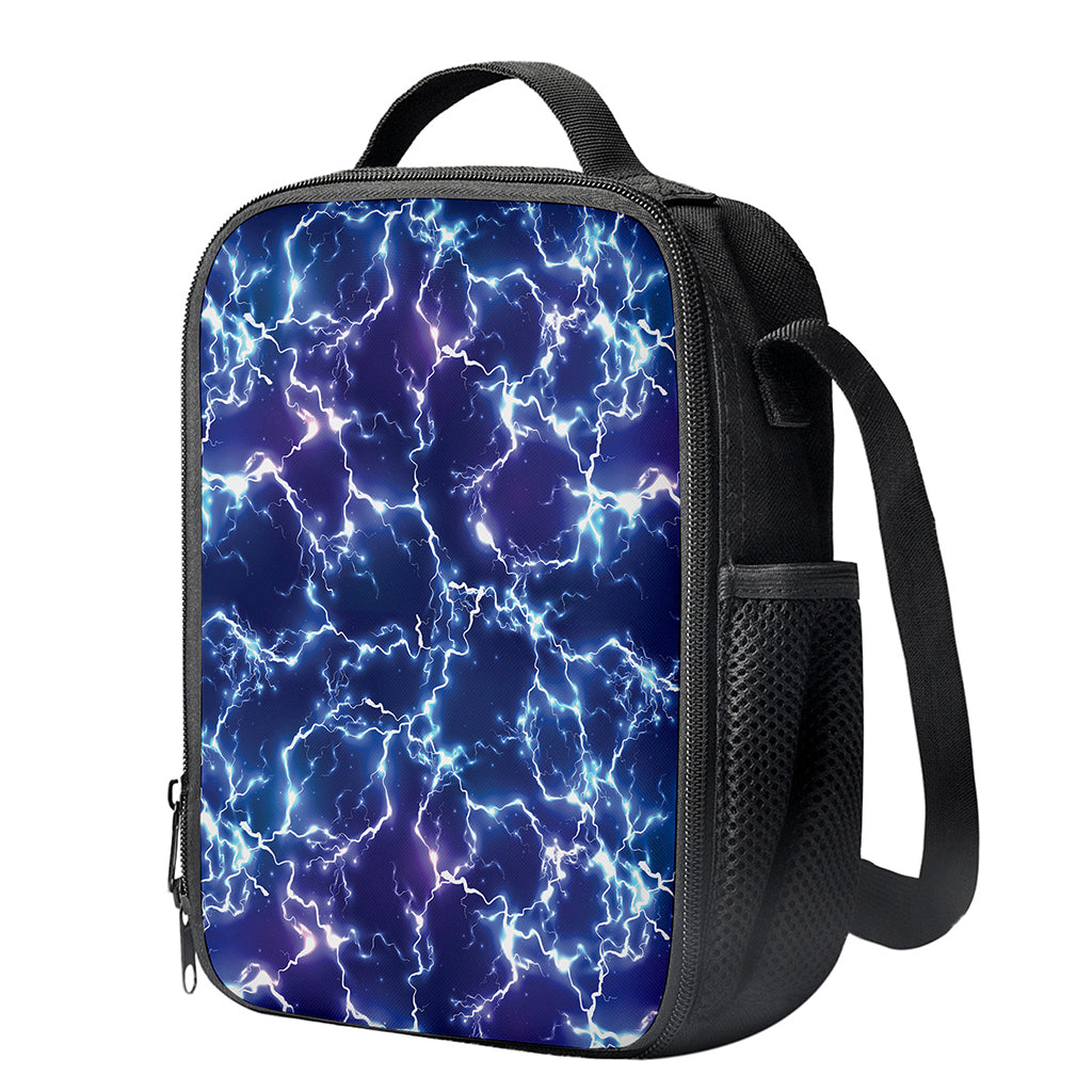 Blue And Purple Lightning Print Crossbody Lunch Bag