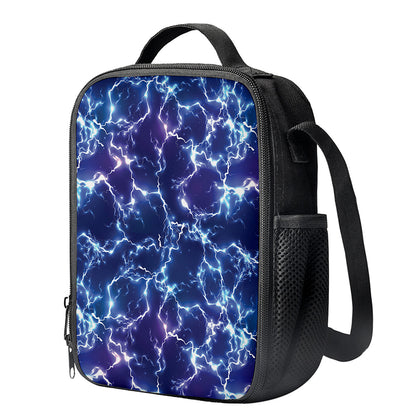 Blue And Purple Lightning Print Crossbody Lunch Bag
