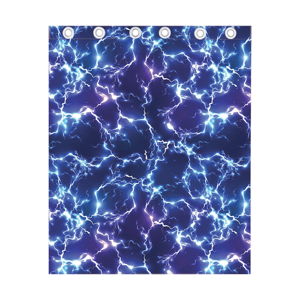 Blue And Purple Lightning Print Curtain
