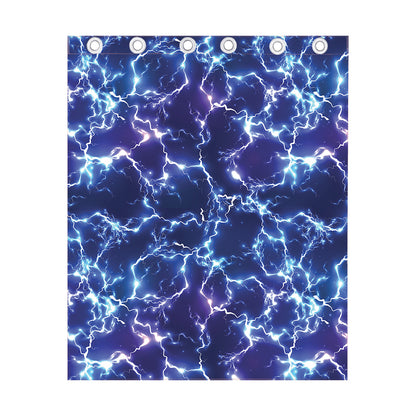 Blue And Purple Lightning Print Curtain