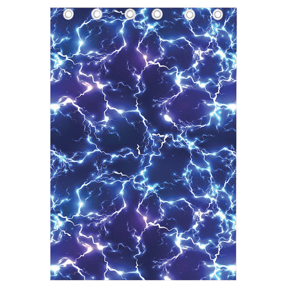 Blue And Purple Lightning Print Curtain